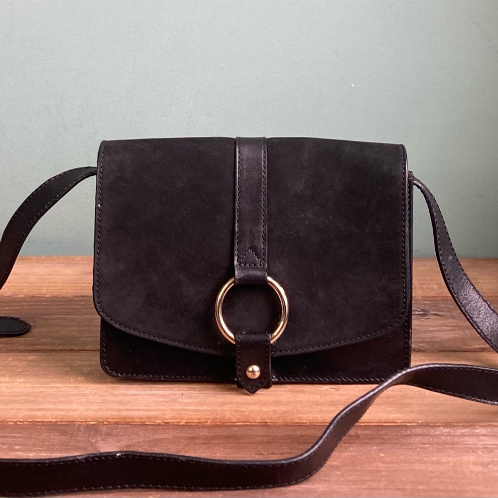 & Other Stories Ring Suede and Leather Crossbody Bag
